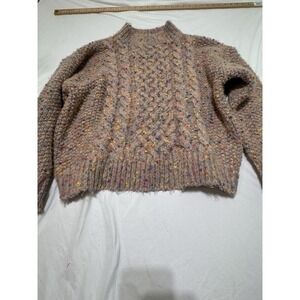 Harper Heritage Sweater Womens Medium Cable Knit Multicolor Speckled Fisherman